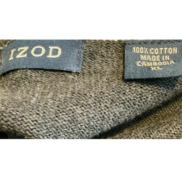 Izod Sweater Men's Size Extra Large Crew Neck Gray Knit 100% Cotton Casual Tops - Picture 4 of 6